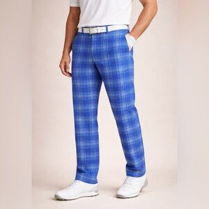 Puma Men's Blue Plaid Golf Pants